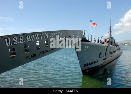 USS Bowfin presso Pearl Harbor sull isola di O'ahu Hawaii ha lanciato il 7 dicembre 1942 Foto Stock