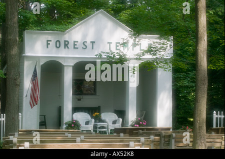 Tempio della foresta Lilydale Cassadaga gruppo New York Chautauqua County Foto Stock