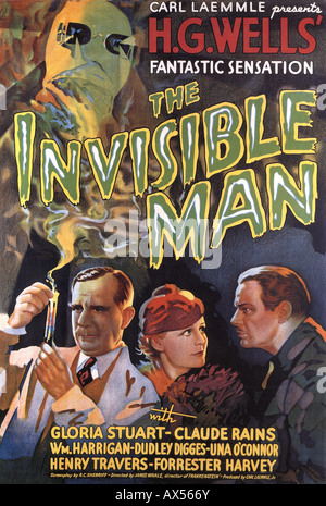 L'uomo invisibile di poster per 1933 film universale con Claude Rains e Gloria Stuart basato sul libro di HG Wells Foto Stock