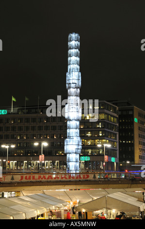 Sergels Torg (Piazza Sergel), di notte, Città, Stoccolma, Svezia, Scandinavia, Europa Foto Stock