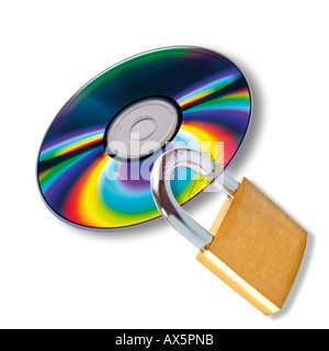 Cd con chiusura a chiave, la sicurezza dei dati Foto Stock
