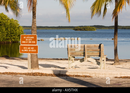 Spiaggia a John Pennekamp State Park, Key Largo, Florida, Stati Uniti d'America Foto Stock