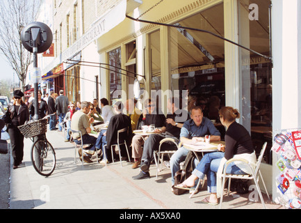 GB di Londra Portobello Road COFFEE SHOP Foto Stock