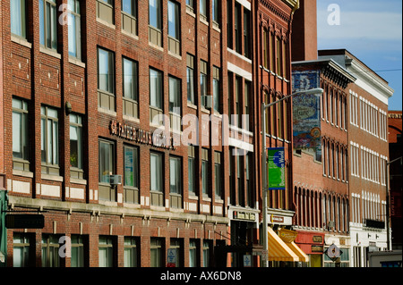 Market Street e storico quartiere di Lowell Massachusetts 2006 Foto Stock