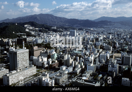 Antenna Cityscape di Hiroshima Giappone Foto Stock