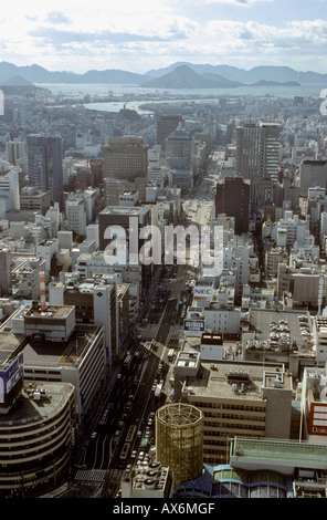 Antenna Cityscape di Hiroshima Giappone Foto Stock