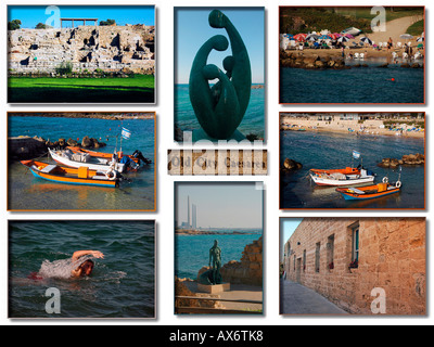 Collage di immagini da Cesarea Israele Foto Stock