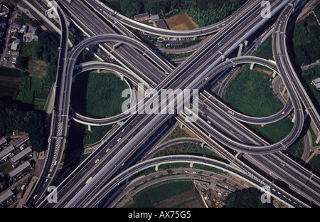 La fotografia aerea di Kawaguchi Interchange a Saitama Giappone Asia Foto Stock