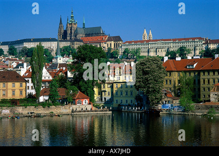 Kleinseite Prager Venedig, Blick auf Hradschin Prag, Tschechien Foto Stock