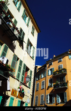 Interessanti edifici nella città vecchia di Nizza Cote d'Azur Foto Stock