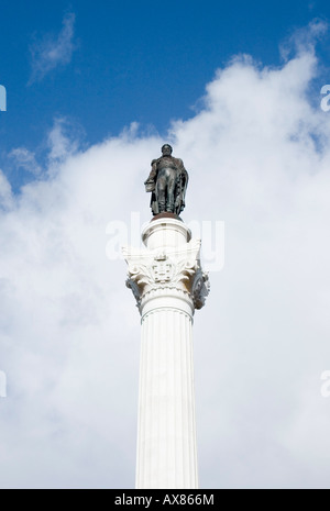 Statua di Dom Pedro IV nella piazza Rossio, Lisbona, Portogallo Foto Stock