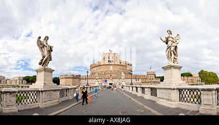 Alta risoluzione panorama di Castel Sant'Angelo Roma Foto Stock