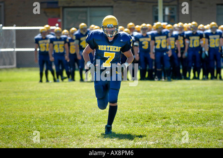 American High School di azione di calcio Foto Stock