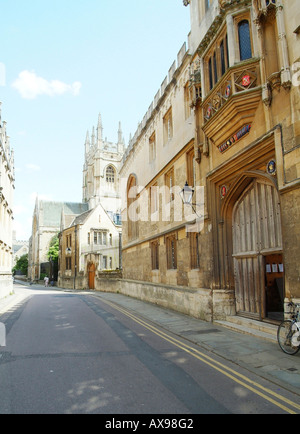 Merton la cappella e il Corpus Christi College da Merton Lane Oxford Foto Stock