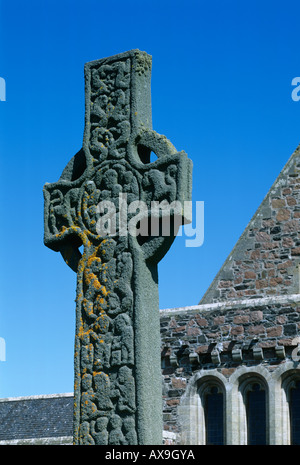 Martin's Cross fuori Abbazia di Iona Iona Ebridi Interne Argyll Scozia Scotland Foto Stock