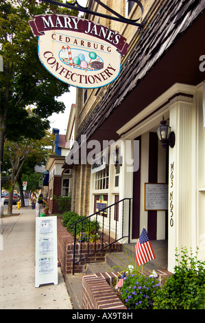 Mary Jane's dolciumi un famoso negozio di caramelle sulla storica Washington Street in Cedarburg Wisconsin Foto Stock