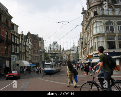 Vista sulla città del centro cittadino di Amsterdam Paesi Bassi Foto Stock