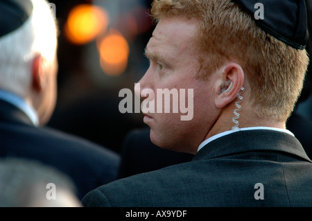 'Habak' Bodyguard proteggendo il Primo ministro Ariel Sharon in Israele Luglio 2005 Foto Stock