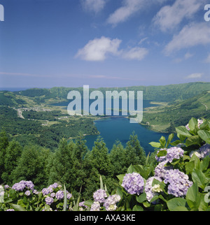 Portogallo Azzorre, isola Sao Miguel, la sete cidades laghi Foto Stock