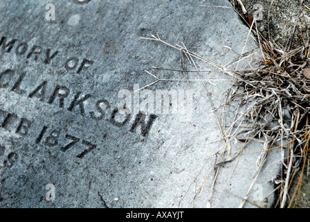 Porzione di Pioneer headstone dal 1877, Guildford, Perth, Western Australia Foto Stock