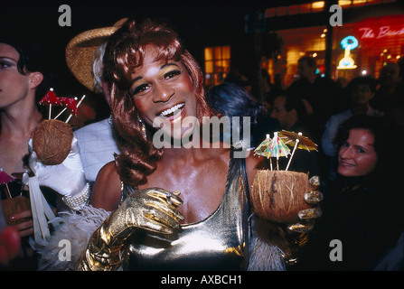 Festa di Halloween, Christopher Street, New York STATI UNITI D'AMERICA Foto Stock