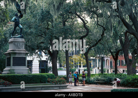 Memorial, Città Vecchia, Savannah in Georgia, Stati Uniti d'America Foto Stock