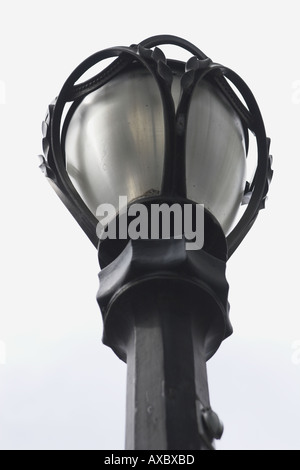 Vecchia strada di gas lampada sul polo nero lampada verticale Foto Stock