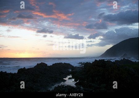 Tramonto in Tsitsikama National Park in Sud Africa Foto Stock