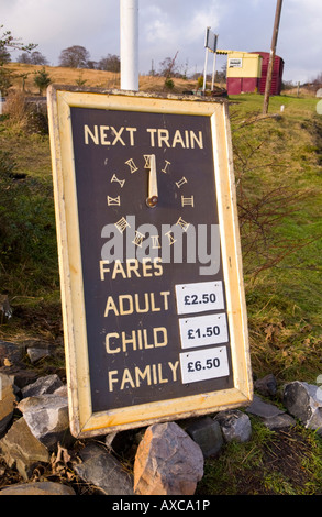 Bacheca prossimo treno a Pontypool e Blaenavon forno ferroviaria sciavero Blaenavon Lancaster South Wales UK UE Foto Stock