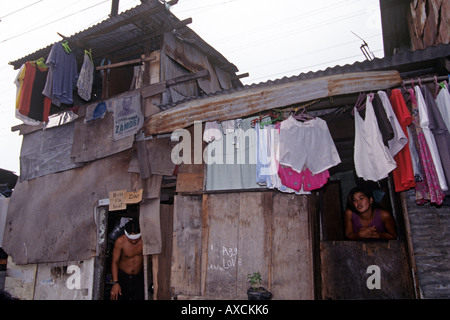 Squatter a Manila nelle Filippine Foto Stock