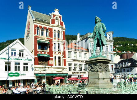 Ludvig Holberg statua.Bergen.Norvegia Foto Stock