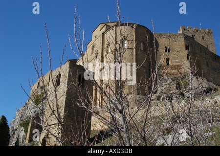 Il castello di Loarre il meglio conservato euopean castello del XI XII secolo dove Ridley Scott è stato facendo il suo nuovo film Foto Stock