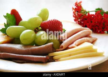 La prima colazione - Serie piatto di proteina Foto Stock