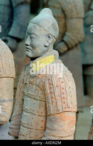 Statua dell'Esercito dei Guerrieri di terracotta in Imperatore Qin Shihuangdi della tomba Bingmayong, Xian, Shaanxi, Cina. Foto Stock