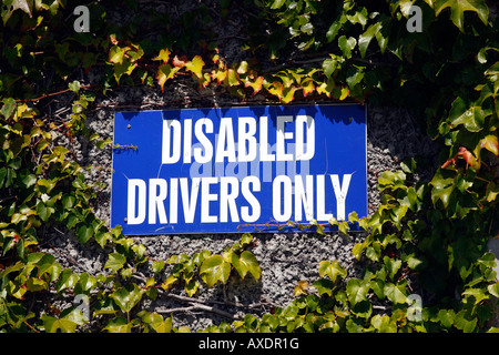 Per i conducenti disabili parcheggio solo segno tafelberg road table mountain national park cape town Western Cape Province sud africa Foto Stock