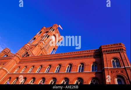 Il Rotes Rathaus, Municipio di Berlino, Germania Foto Stock