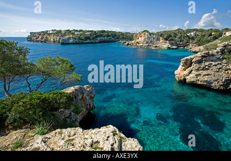 Costa scenic.vicino a Cala Llombards.Mallorca Island.Spagna Foto Stock
