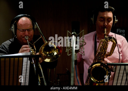 I musicisti jazz in prove, Londra Foto Stock