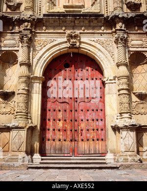 Ingresso alla Cattedrale di Nostra Signora dell'Assunzione, Oaxaca Messico Foto Stock