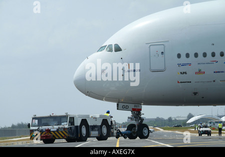 Airbus A380 trainato Foto Stock