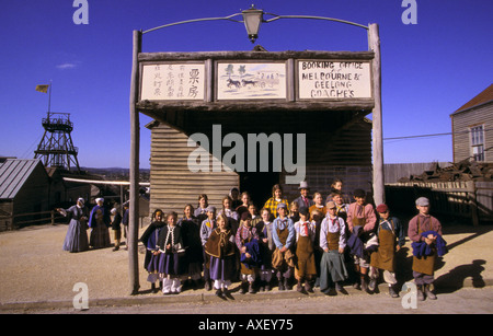 Sovereign Hill museo all'aperto ricrea un 1850's goldmining township Ballarat Victoria, Australia Foto Stock