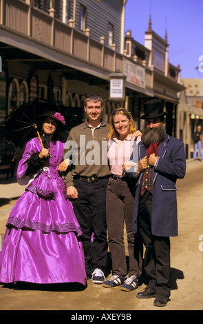 Sovereign Hill museo all'aperto ricrea un 1850's goldmining township. Ballarat, Victoria, Australia, verticale Foto Stock