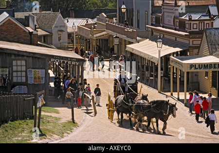 Sovereign Hill museo all'aperto ricrea un 1850's goldmining township. Ballarat, Victoria, Australia Foto Stock