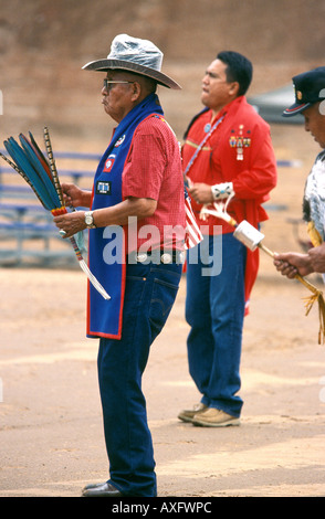 Gallup - New Mexico - USA - ottantacinquesimo Inter-tribal festival due musicisti indiani Foto Stock