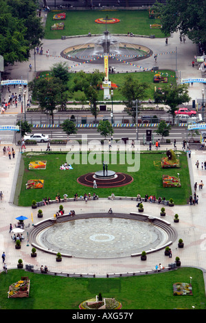 Vista panoramica del Parco Odori dalla torre della TV Sapporo Giappone Foto Stock