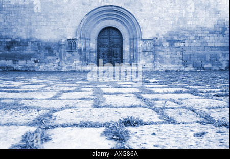 Porta della chiesa spagna Foto Stock