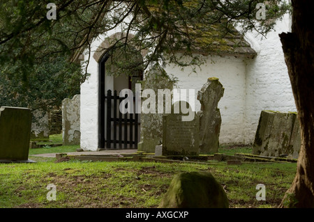 Il portico per la chiesa di Capel y Ffin nel Galles Black Mountains Foto Stock