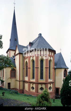 Linz am Rhein, alte Katholische Pfarrkirche San Martin, Romanischer Chor von Osten Foto Stock