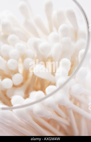 Tamponi di cotone in vaso Foto Stock