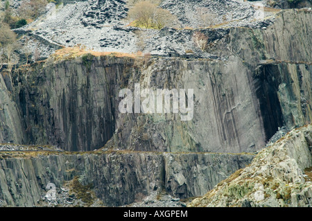 Llanberis cava di ardesia rimane vicino all'ingresso della montagna elettrico Foto Stock